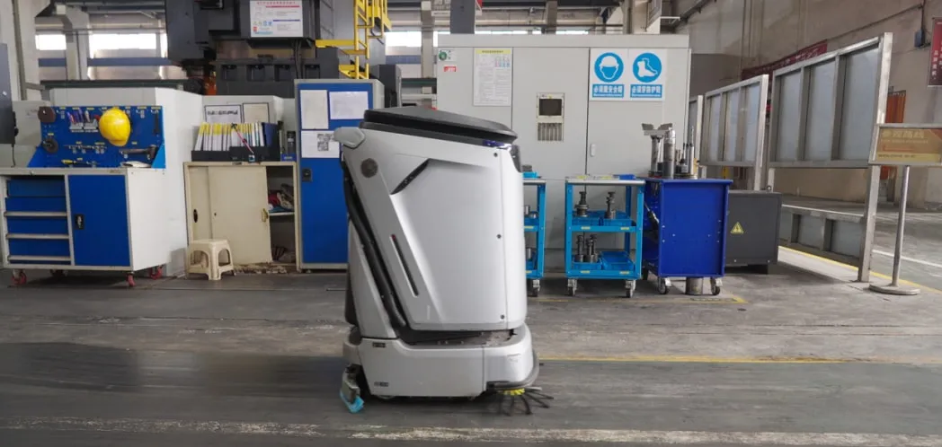 The workshop floor, where oil and metal chips collect
